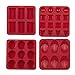 Candy Making & Baking - Nonstick Silicone Bakeware Molds Set - Use for Small Cakes, Madeleines, Cupcakes, Muffins, Chocolates, Candies, Butter, Soap, Candles, and More - Red - Set of 4