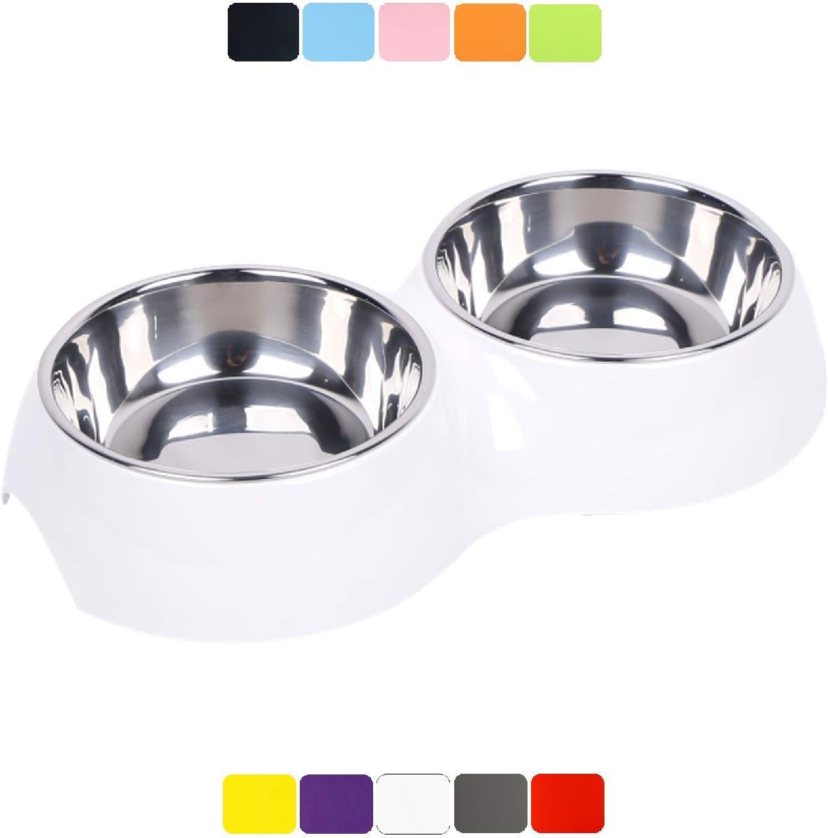 DDOXX Double Dog Bowl, NonSlip, StainlessSteel, Melamine many