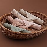 Aloonii 5 Pack Luxury Muslin Squares Small Baby Burp Cloths Peach view 5