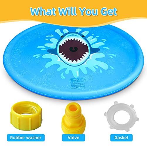 RAKEESA Sprinkler for Kids, Sprinkler Pad & Splash Play Mat 68\