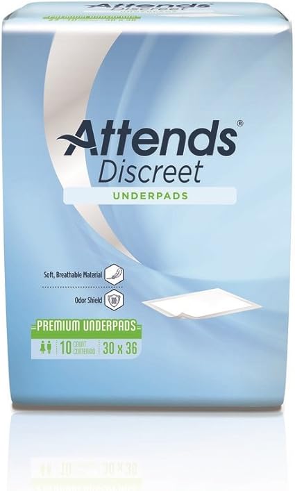 Amazon Com Attends Discreet Incontinence Care Premium Underpads With Odor Shield 30 X36 100 Count Health Personal Care