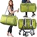 Bago Large Foldable Duffel Bags for Traveling Women & Men - 80L Packable Duffle Bag for Travel with Shoe Compartment - Water Repellant, Heavy Duty, Lightweight Folding & Collapsible (Green)
