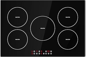 Davivy 30 Inch Induction Cooktop,5 Burners Built-in Induction Cooktop,Induction Stove Top - 9 Heating Level,Child Safety Lock,Sensor Touch Control,Timer, 220~240V, 9300W