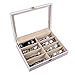 Aco&bebe House 8-Slot Eyeglass Sunglass Glasses Organizer Collector - Faux Leather Jewelry Storage Case Box (White)