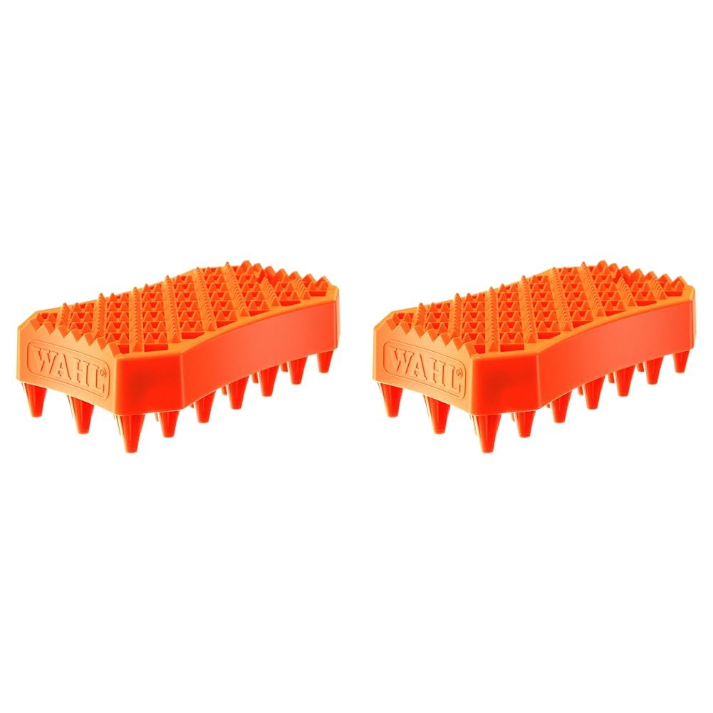 Wahl Pet Sheddy Brush for Short-haired Dogs, Rubber Grooming Tool, Bath Brush for Cats and Dogs, Easy Clean Shampoo Brush (Pack of 2)