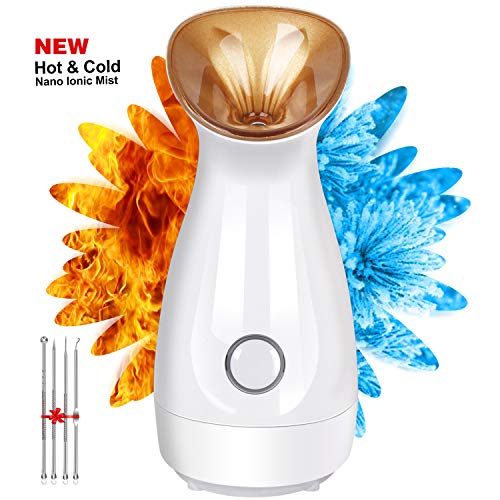 Spa Face Steamer Hot and Cold Dual Mode Nano Ionic Steamer for Facial Home Sauna Spa,CXhome Facial Steamer for Sinuses Deep Cleaning Pores Acne Blackheads - Thumbnail 7