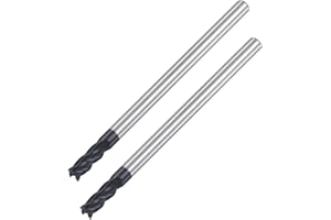 uxcell Square Nose End Mill, 3mm Tip Dia Solid Carbide AlTiN Coated CNC Router Bits 4 Flute Spiral Milling Cutter HRC45 with 