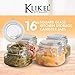 Klikel Square Glass Kitchen Storage Canister Jars - Crystal Clear Food Storage Jars With Clear Lid And Bail & Trigger Hermetic Seal - 16oz, (set of 4)