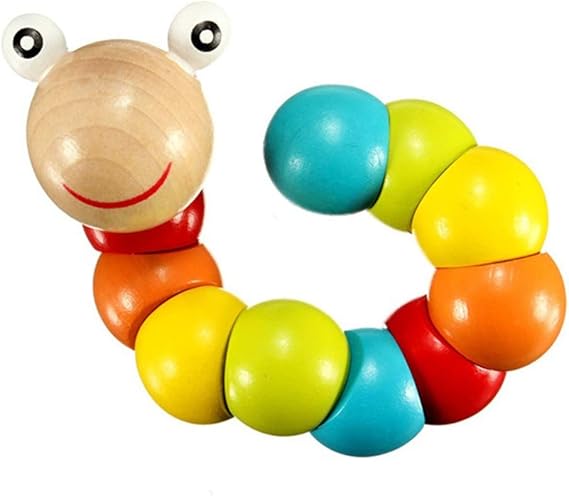 Amazon Co Jp Cookiecoke ギフト用玩具 木製のカラフルなキャタピラー把握ねじれワーム挿入パズル教育玩具キャタピラー型 カラフル 教育玩具 滑らかな表面 服 ファッション小物