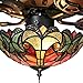 River of Goods 16159S Tiffany Style Stained Glass Halston Ceiling Fan, Spice