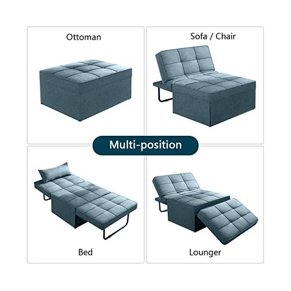 Vonanda Sofa Bed, Convertible Chair 4 in 1 MultiFunction Folding Ottoman Modern Breathable