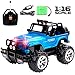 Remote Control Monster Truck for Boys 4-7, 1/16 Off Road RC Truck Crawler High Speed RC Pickup SUV with LED Lights Rechargeable RC Car for Kids