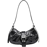 Y2K Shoulder Bag PU Leather Hobo Bags for Women, Small Cute Clutch Purses Going Out Top Handle Purse
