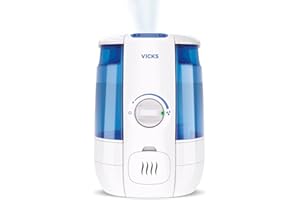 Vicks VUL600C CoolRelief Ultrasonic Cool Mist Humidifier, Medium Room Humidifier for Baby, Bedroom, Office Desk, with Variabl