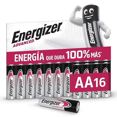 Advanced - Pilas AA (Paquete de 16) - 1,5V Baterías Alcalinas de Larga Duración - Alta Potencia - Made in EU - Embalaje 100% reciclable - 10 años de Vida útil [Exclusivo en Amazon]