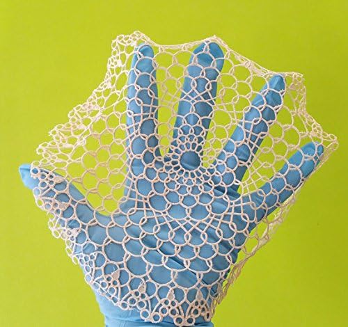 2 PC Vegan Pre-Made 7" Round Handcraft Vintage Edible Stencil Lace Flexible N Pliable Sheer Crochet Doily - Ready to Use Edible Lace