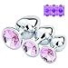 Dxhycc 3 Piece Jewelry Anal Plug, 3 Size Luxury Jewelry Design Fetish Anal Butt Plug Anal Trainer Toys Sex Toy Love Games for Experienced Users and Beginners Women Men (Pink)thumb 3