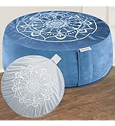 Hihealer Meditation Cushion Floor Pillow with Extra Cover 16"x16"x5" Meditation Pillow Cushions f...