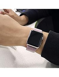 NUKELOLO Compatible for Apple Watch Band 38mm 40mm 42mm 44mm with Case, Sport Nylon Loop and TPU Screen Protector Case for iWatch Sport Series 4 3 2 1