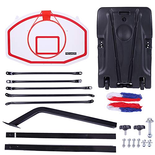 FCH Basketball Hoop, 8.2'-10' Adjustable Height 36" X 26" Big Backboard Portable Basketball Stand for Youth Sports Basketball Syestem with Wheels 2 Basketball Nets Indoor/Outdoor