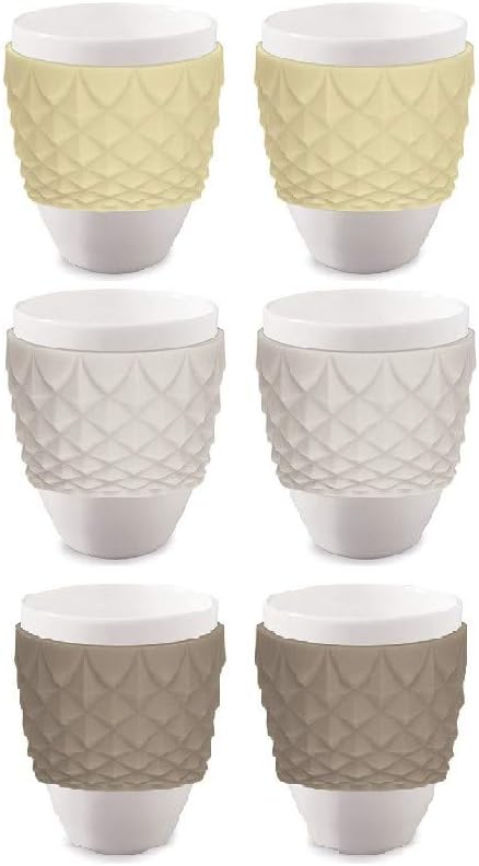 Porcelain Cup with Silicone Inlays BACI MILANO GREMUG.GRE Various Colors