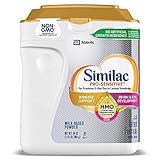 Similac Pro Sensitive Non-GMO Powder Infant Formula with Iron with 2'-FL HMO for Immune Support 34 oz. Plus Free Bonus 1 Pack of Disposable Bibs.