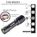 Victagen Tactical 1230 Lumen Ultra Bright IP67 Waterproof T6 LED Flashlight,USB Rechargeable (18650 Battery Included) Zoomable & 5 Modes Adjustable Military Torch for Hiking Camping Hunting