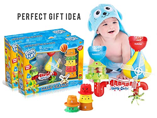House Ur Home Baby Bath Toy -Waterfall Water Station with 5 Stackable Cups by Enhance Your Baby’s Thinking Ability and Creativity Great Toy for Boys - Girls-Toddlers - Thumbnail 4