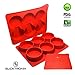 Slicktronix Burger Press Premium Grade- with Free 100 Patty Paper- Best 6 in 1 Hamburger Patty Maker- Essential BBQ Grill Accessory for Your Home Kitchen- Makes Perfect Patties Every Time- Red