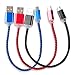 HTTX [3-Pack] 8 inch Micro USB Cable, USB 2.0 A Male to Micro B, Nylon Braided Sync & Charging Cable Cord for Android Phones, Samsung, HTC and More (Red/Blue/Black) primary