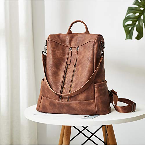 BROMEN Women Backpack Purse Leather Antitheft Travel Backpack Fashion