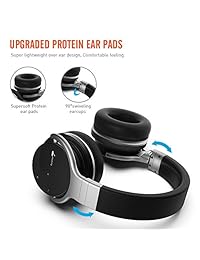 Meidong E7B   Auriculares inalámbricos Bluetooth con cancelación de ruido, con micrófono, 30H, reproducción de graves profundos, auriculares estéreo de alta fidelidad (modelo 2018) Negro