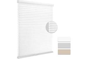 MYshade Cordless Cellular Window Shades Light Filtering Blinds for Indoor Windows 1.5 inch Honeycomb Cell Sheer Fabric Accordion Pull Down Blinds Easy Lift Easy to Install, Size 46" W X 72" H (White)
