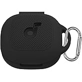 Nimuw Compatible with Anker Soundcore P40i Case Cover, Silicone Anti-Slip Anti-Scratch Protective Cover for Soundcore P40i Wireless Earbuds Charging Case with Carabiner (Black)