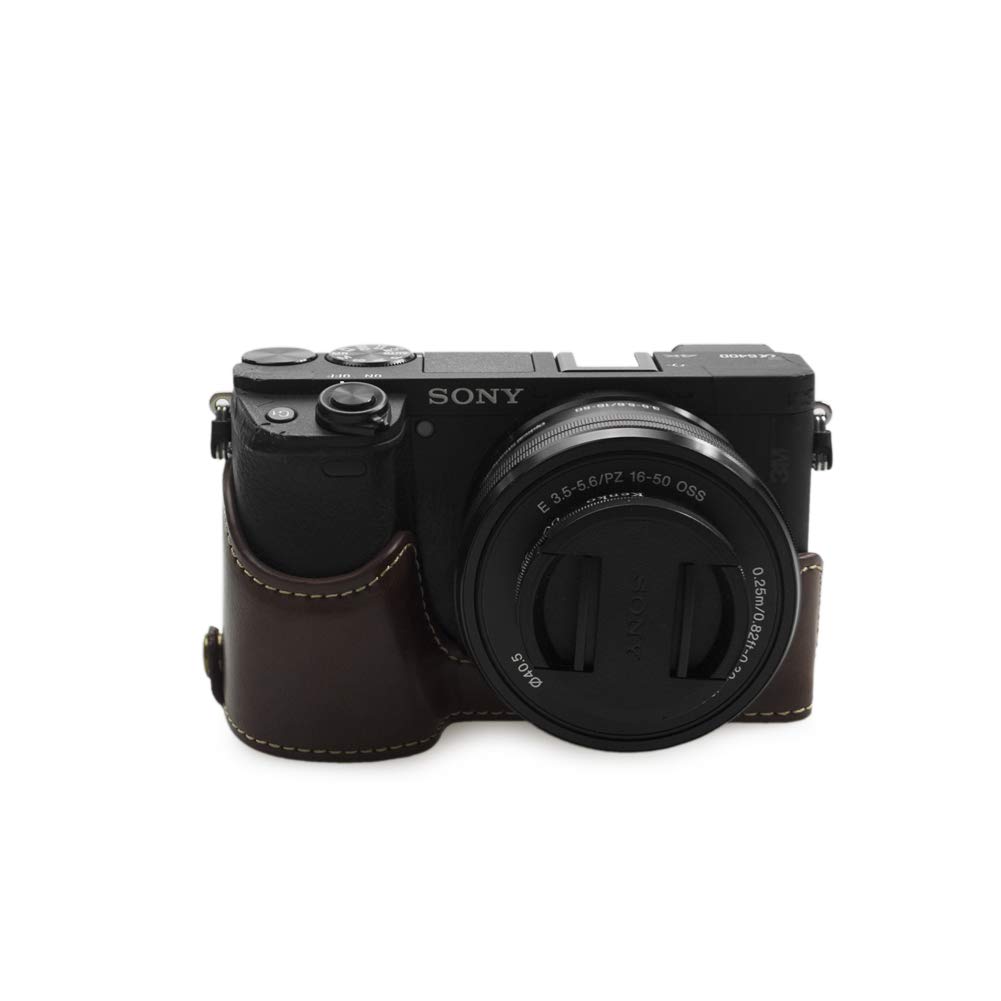 kinokoo Bottom Case for SONY A6400 A6100 Protective Cover Hand Grip Case, Sony Alpha 6100/ILCE-6100 Case (coffee)