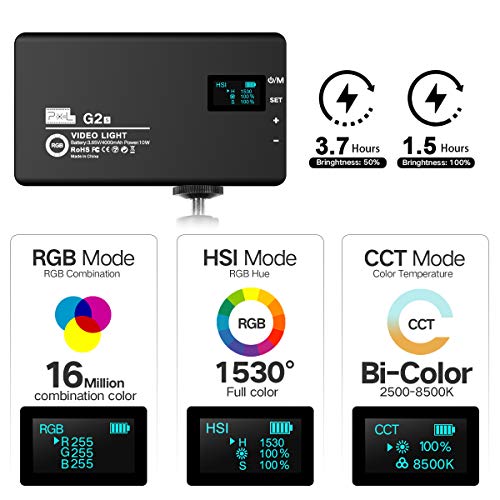 RGB Video Light, Pixel Led On Camera Pocket Light with Builtin 4000mAh