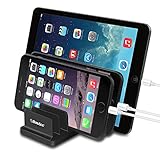 BasAcc Universal Multi Device Organizer, Smart Device Storage Stand Holder Compatible with iPhone X/ XS /XS Max /XR/8/8 Plus/7/ 6S/6 Plus/ Galaxy S9/S9+ S9 Plus/S8/S8+ Plus, LG G6 & mini Tablet, Black