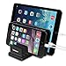 BasAcc Universal Multi Device Organizer, Smart Device Storage Stand Holder Compatible with iPhone X/ XS /XS Max /XR/8/8 Plus/7/ 6S/6 Plus/ Galaxy S9/S9+ S9 Plus/S8/S8+ Plus, LG G6 & mini Tablet, Black