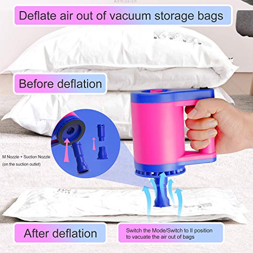 Pumteck 2 in 1 Electric Balloon Pump and Air pump for Inflatables,Air Mattress Pump,Quick-Fill Electric Inflator with 5 Nozzle for Inflating/Deflating Air Mattress/Raft/Bed/Boat/Pool Toy/Yoga Ball