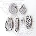 Asian Leaf and Paisley Designs Wooden Block Stamps (Set of 6)