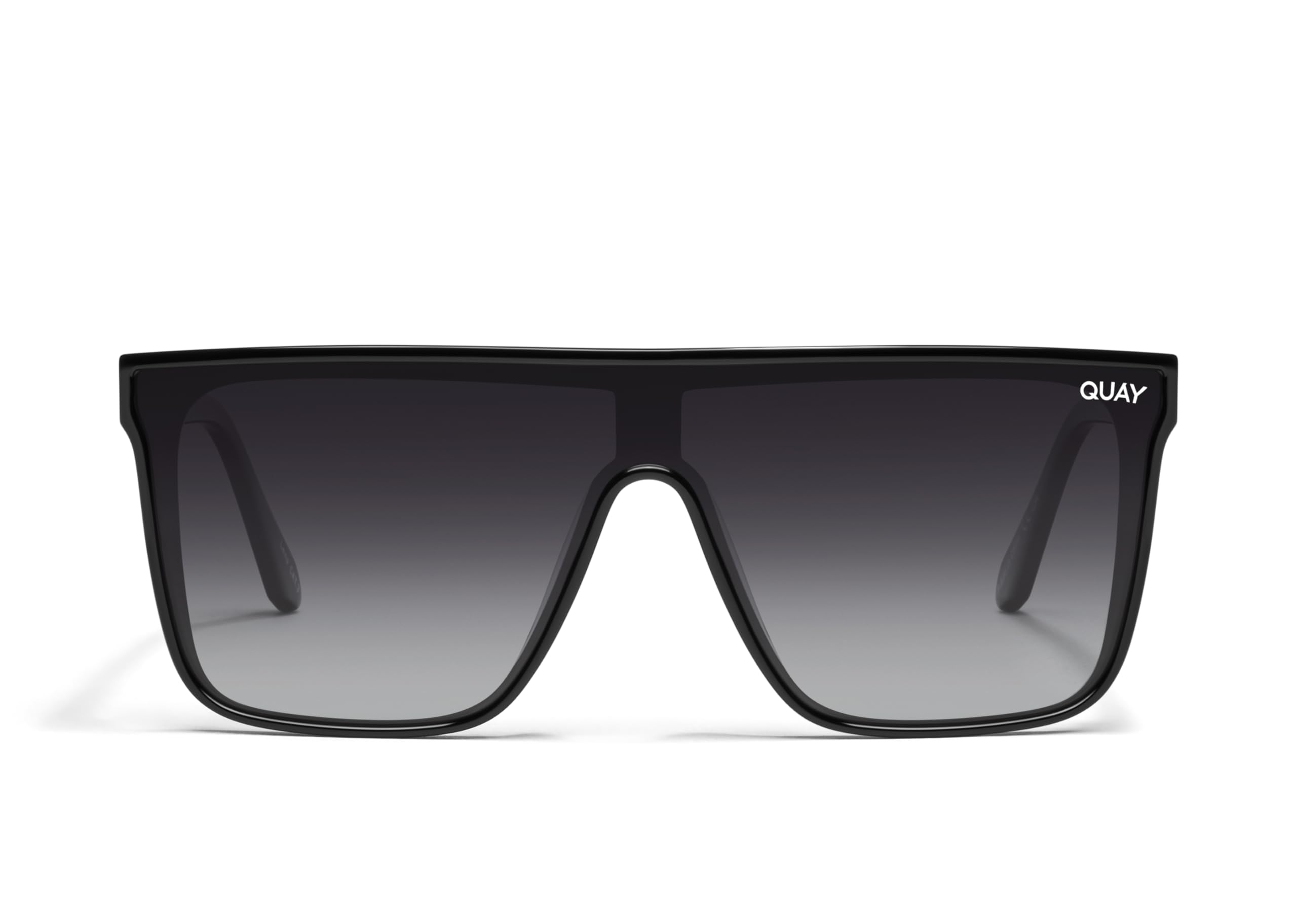 QUAY - Sunglasses for Men & Women, Shield Lenses with UV Protection, Oversized Sunglasses (Nightfall Medium, Black) Image