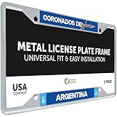 Desert Cactus Argentine Football Association Car Accessories AFA Argentina Albiceleste Soccer Metal License Plate Frame and Tag Holder for Front or Rear of Vehicle (Frame - Design B)