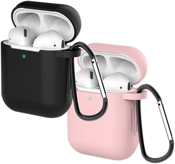 Coque Silicone Pour AirPods 1 & 2 - Protection Antichoc - Noir - Mince Et Antidérapante