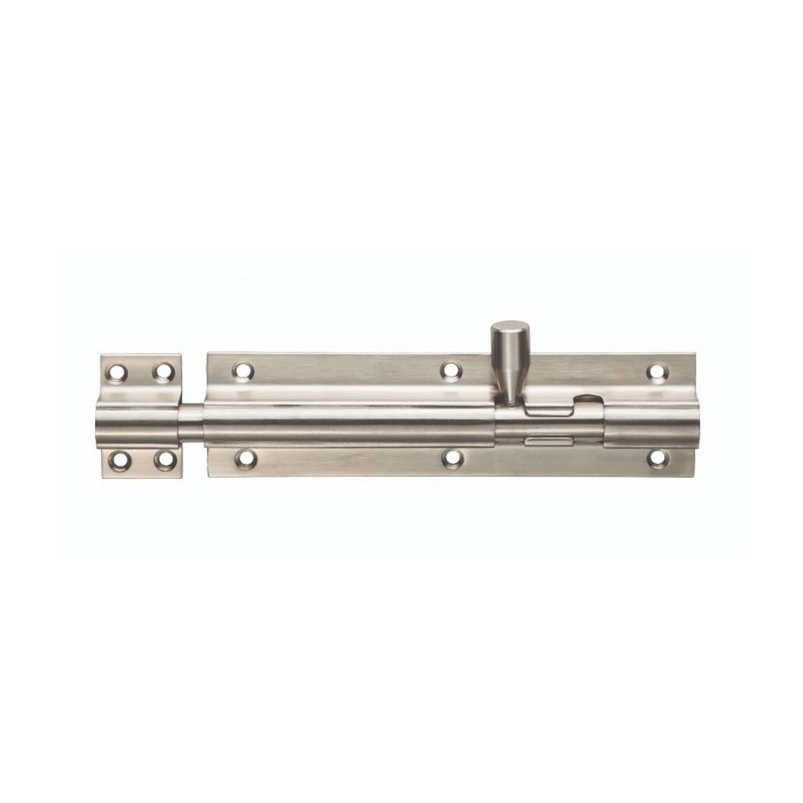 Merriway BH07718 Heavy Duty Door Barrel Bolt With Backplate, Bright Polished Stainless Steel 100mm