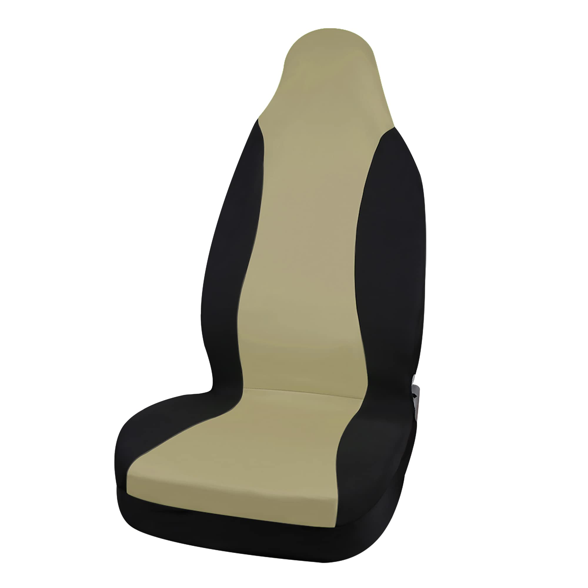 sourcingmap Classic Cloth Air Mesh Front Set Bucket Auto Seat Cover Beige Black