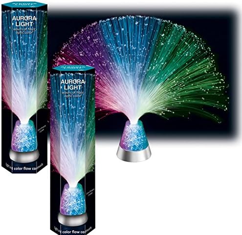 Johnson Smith Co (Set/2) Fiber Optic Aurora Light - Rainbow Color Changing Threads &amp; Crystals