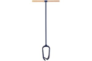 TNTLEAYS 6" x 46" Hand Auger Post Hole Digger - Heavy-Duty Hardwood T-Handle,Non-Slip Design,Adjustable Depth,Ideal for Fence Post Installation,Tree Planting, and Garden Digging