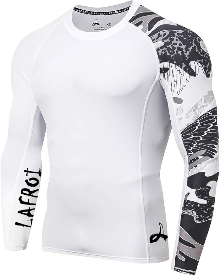 LAFROI Men's Long Sleeve UPF 50+ Baselayer Skins Performance Fit