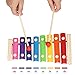 Sokoni Toy Wooden Kids Percussion Educational Musical Instrument Set for Children Preschool Toddlers with Xylophone Triangle Tambourine for Kids - Storage Backpack and Activity eBook BONUS (BLUE)