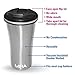 MIRA Stainless Steel Insulated Travel Car Mug, Easy Clean Lid, 12 Ounce, Leak Proof, Spill Proof, Keep Hot or Cold, (Stainless Steel)